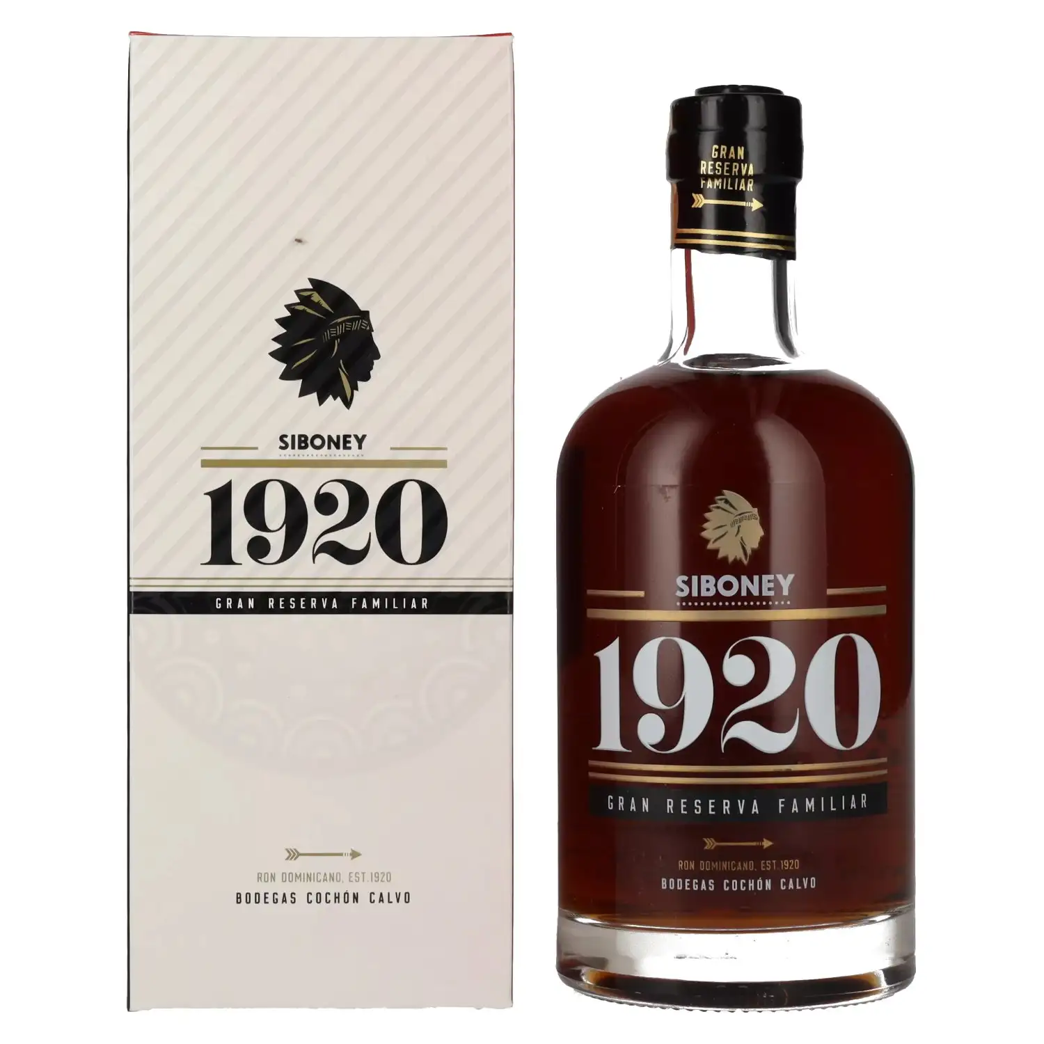 Image of the front of the bottle of the rumSiboney 1920 Gran Reserva Familiar