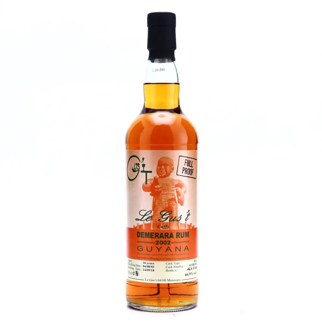 Image of the front of the bottle of the rum Demerara Rum Cuffy
