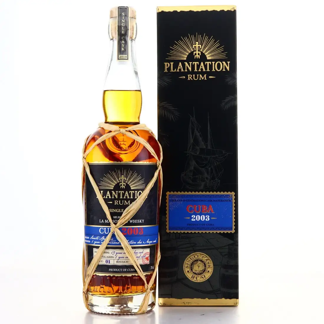 Image of the front of the bottle of the rum Plantation Single Cask Cuba LMDW
