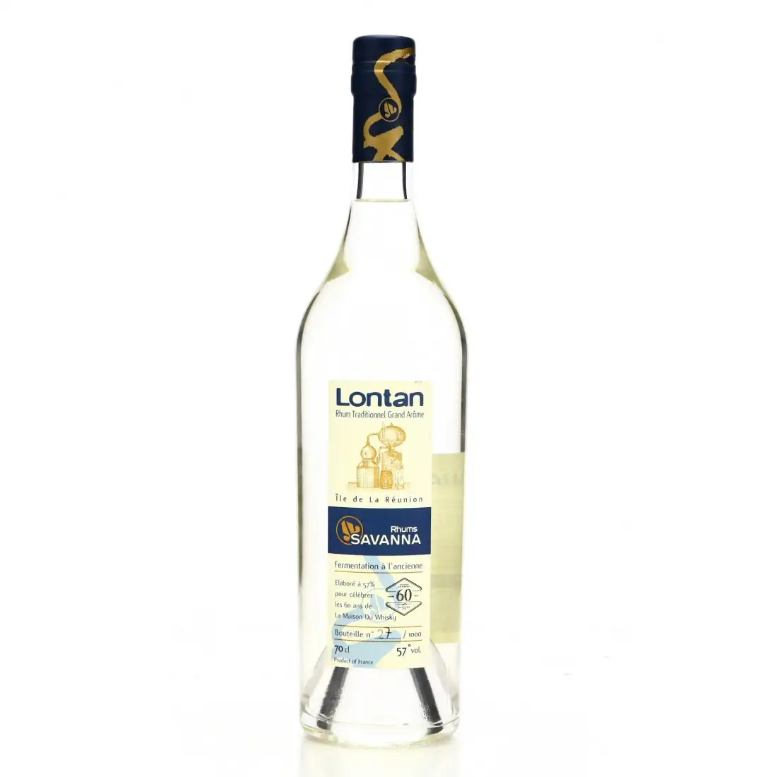 Image of the front of the bottle of the rum Lontan Grand Arome Blanc 60th Anniversary LMDW
