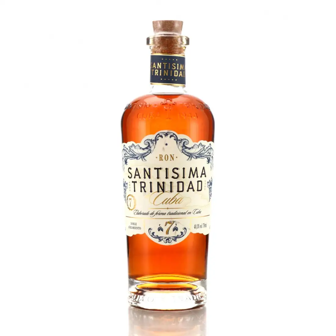 Image of the front of the bottle of the rum Santisima Trinidad 7YO