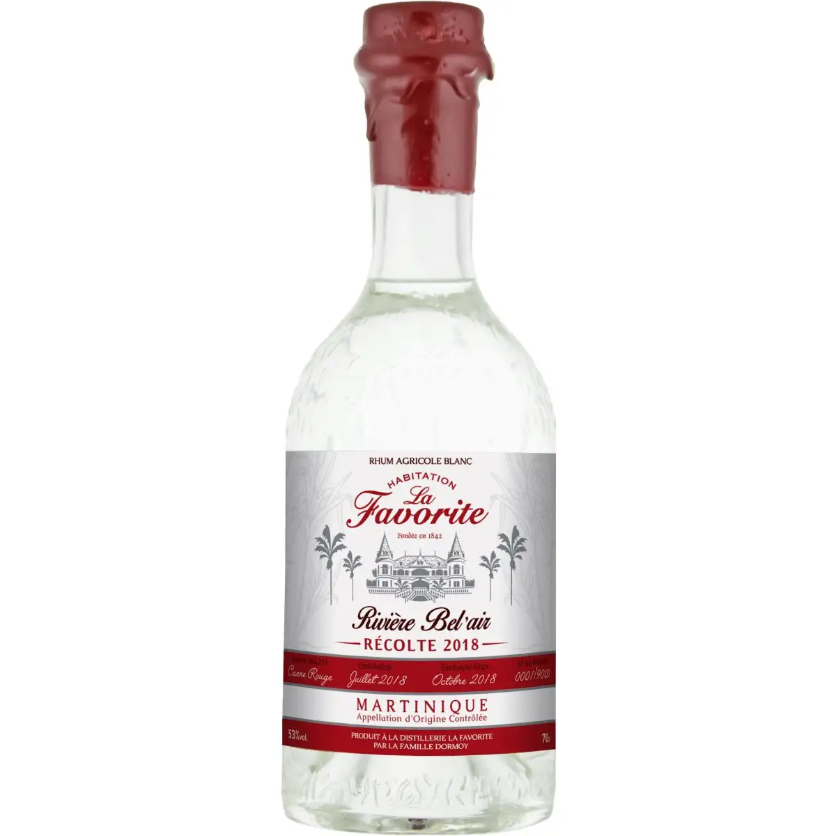 Image of the front of the bottle of the rum Rivière Bel‘Air Récolte