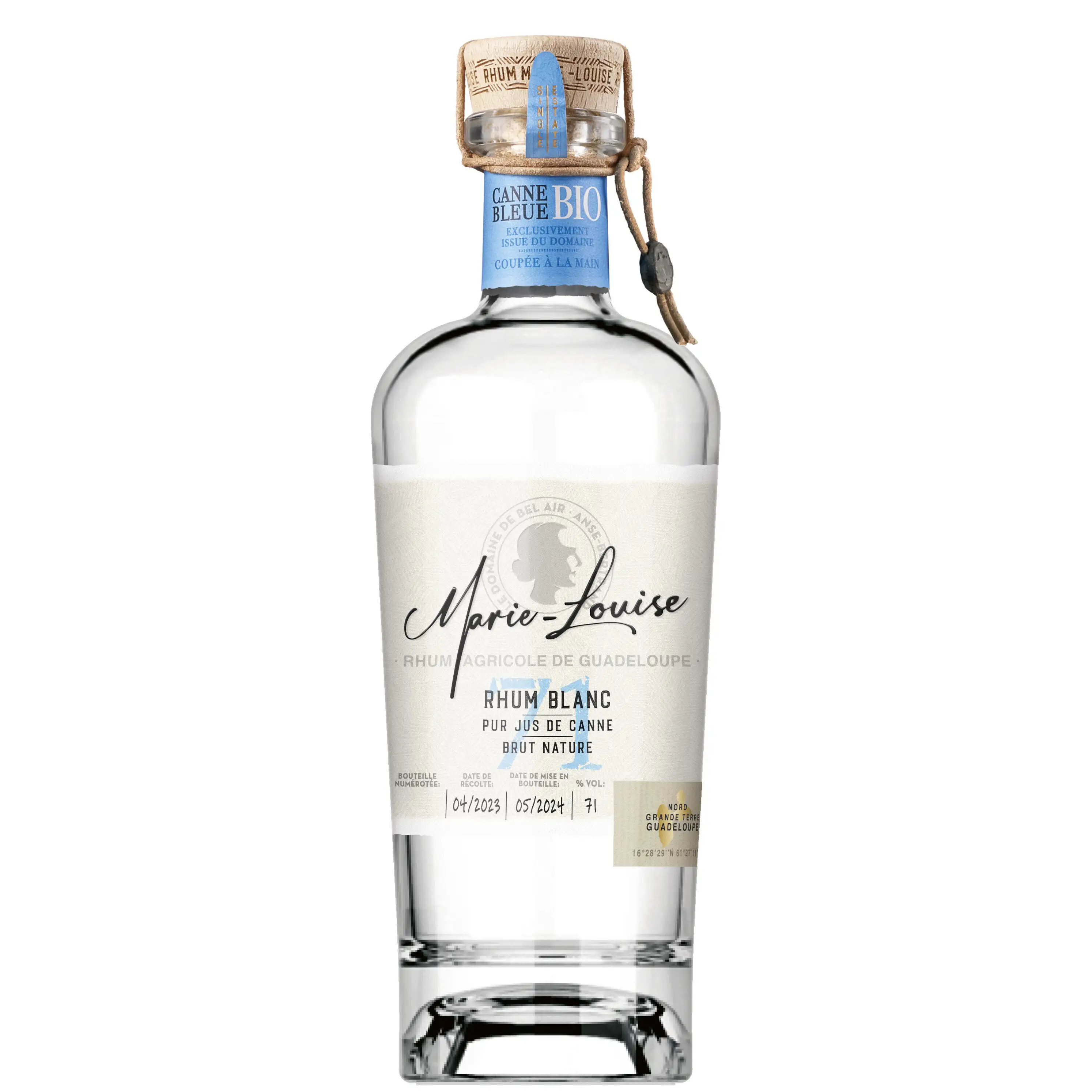 Image of the front of the bottle of the rumMarie Louise Rhum Blanc (Pur Jus de Canne Brut Nature)