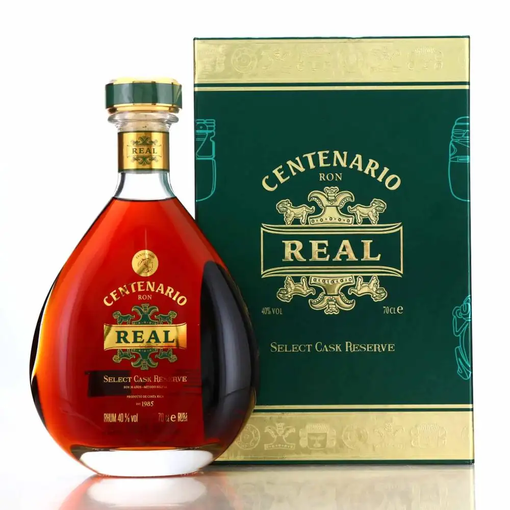 Image of the front of the bottle of the rum Centenario Real