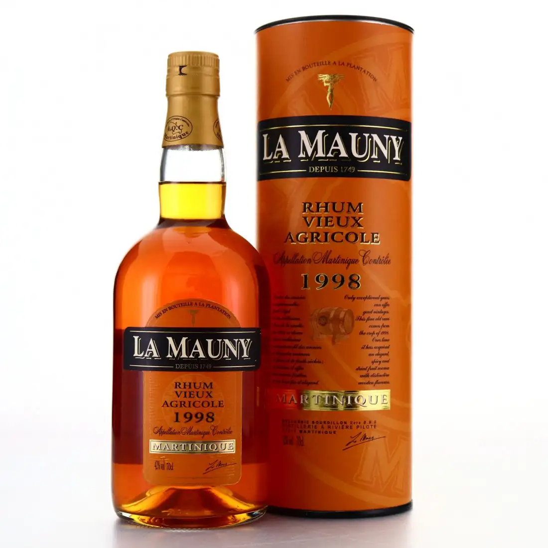 Image of the front of the bottle of the rum 1998