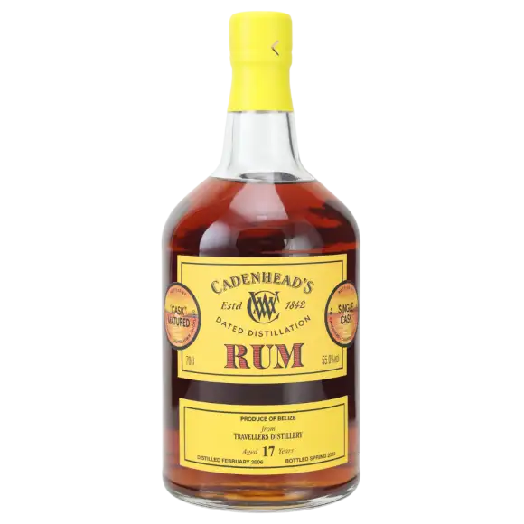 Image of the front of the bottle of the rum2006