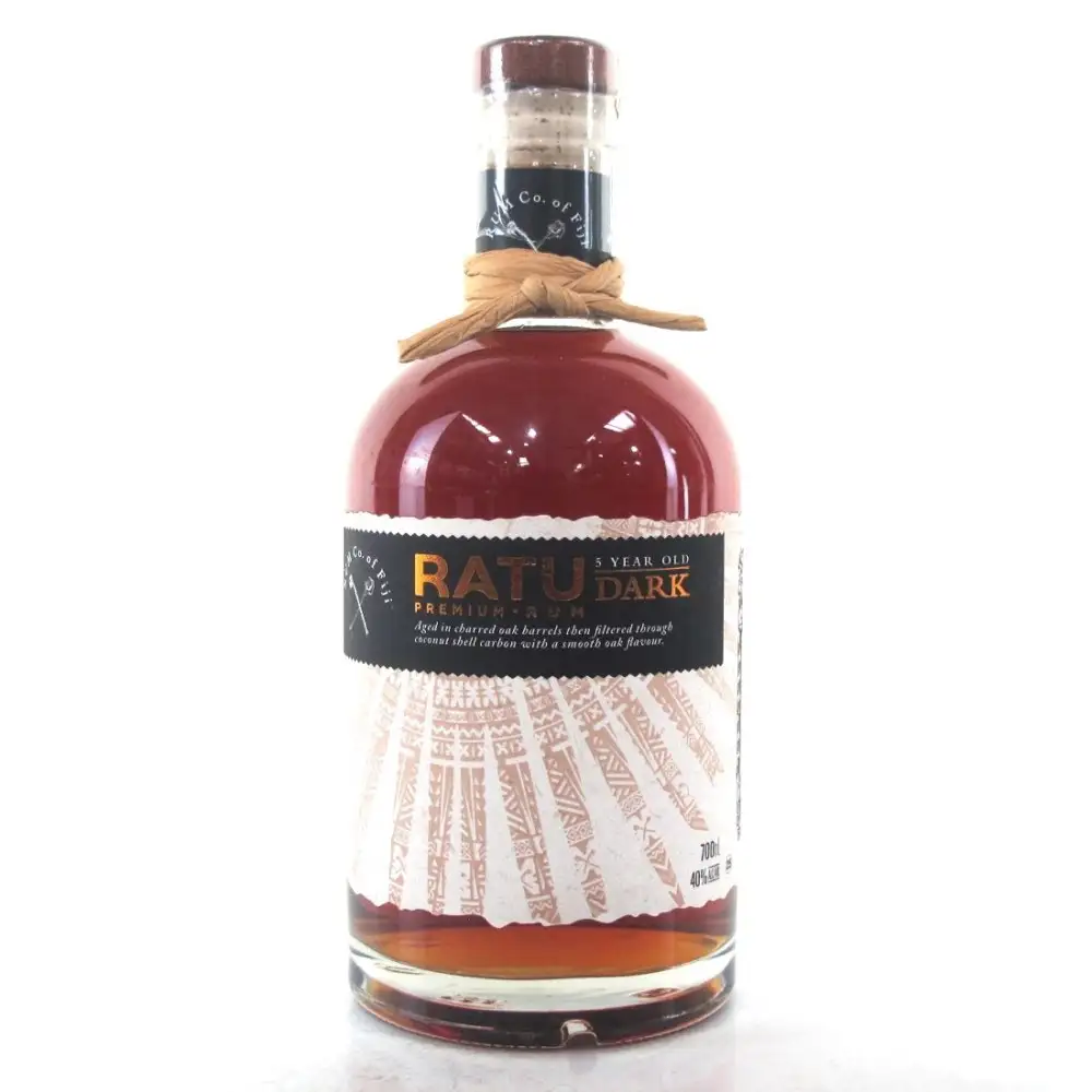 Image of the front of the bottle of the rum Ratu Dark Premium Rum
