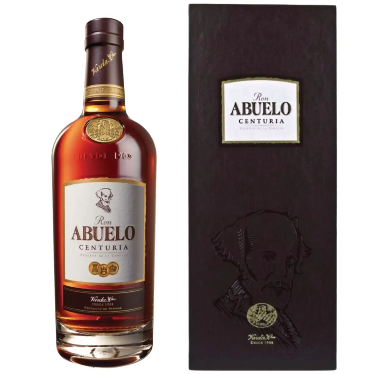 Image of the front of the bottle of the rum Abuelo Reserva de la Familia