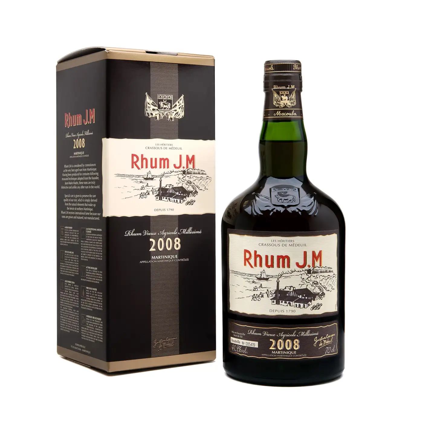 Image of the front of the bottle of the rum2008
