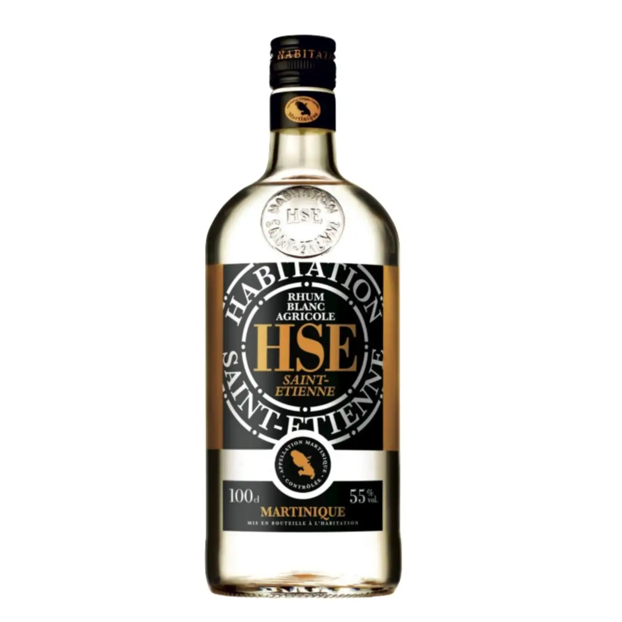 Image of the front of the bottle of the rum HSE Blanc