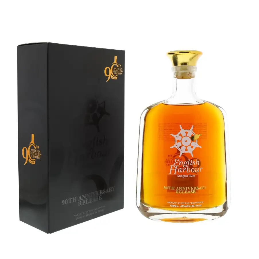 Image of the front of the bottle of the rumEnglish Harbour 90th Anniversary Release