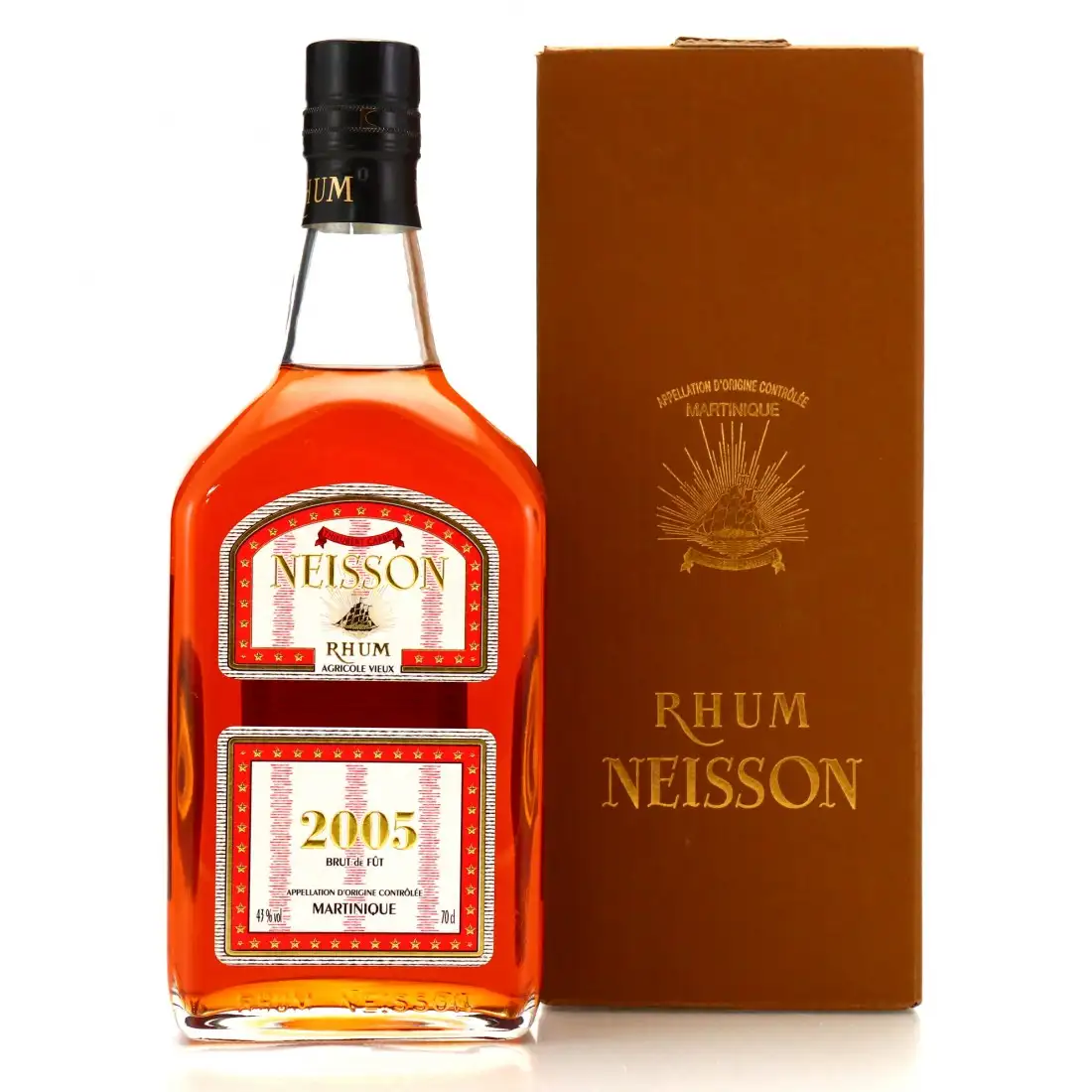 Image of the front of the bottle of the rum 2005