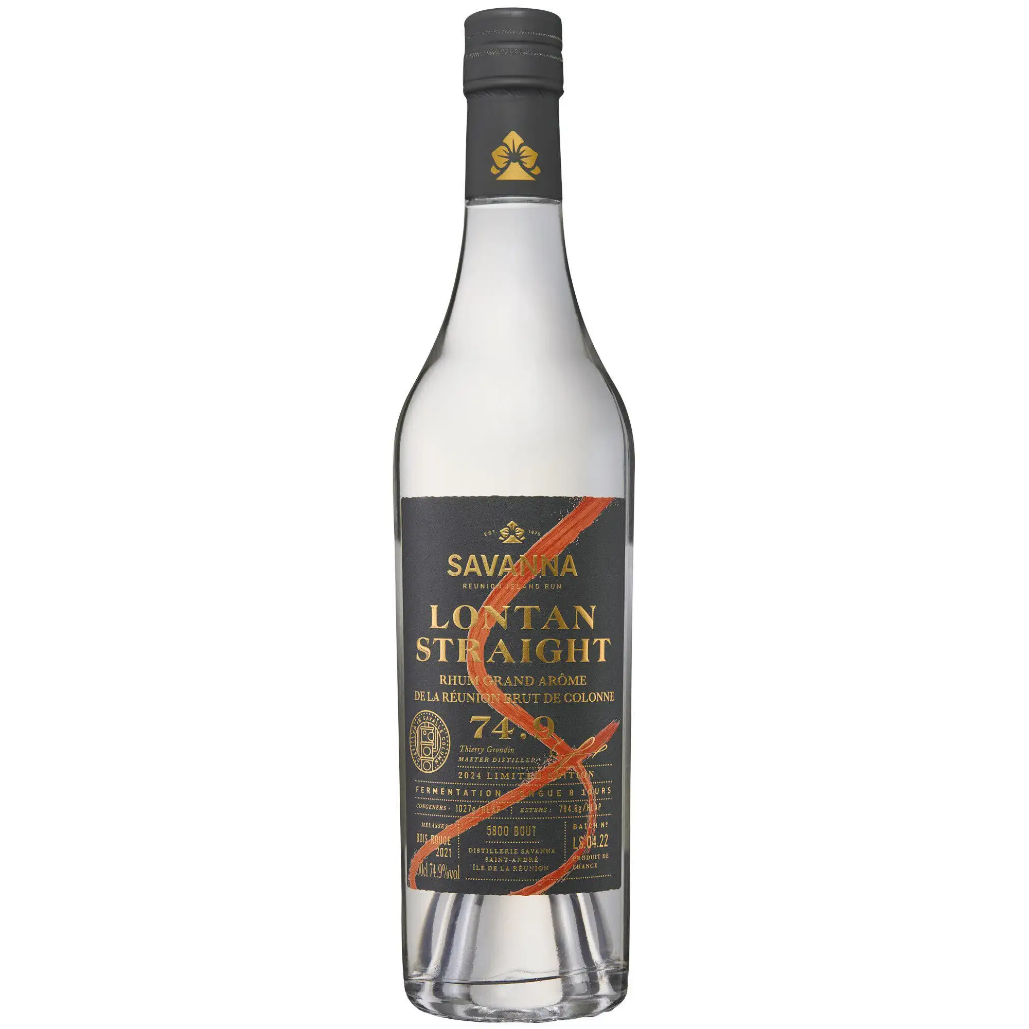 Image of the front of the bottle of the rumSavanna Lontan Straight  Grand Arôme high ester Rhum         784,6 esters