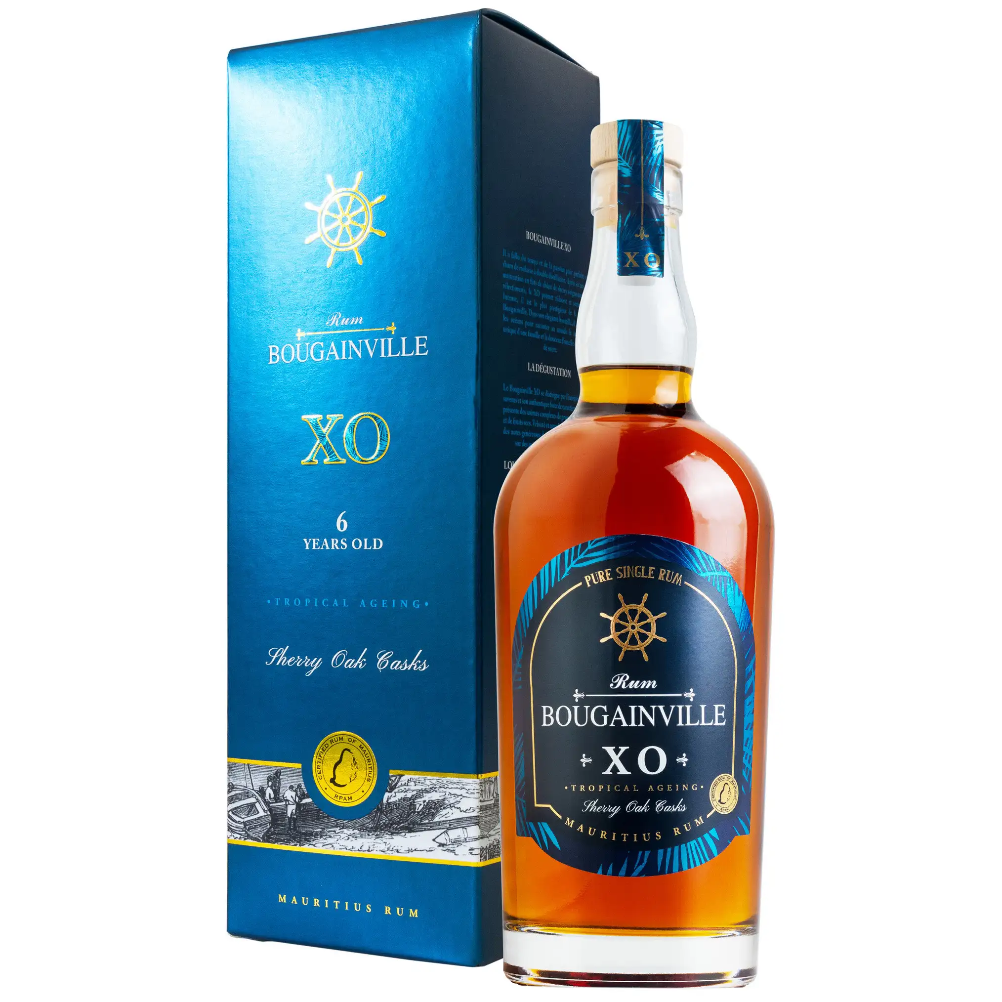 Image of the front of the bottle of the rumBougainville XO Sherry Oak Cask