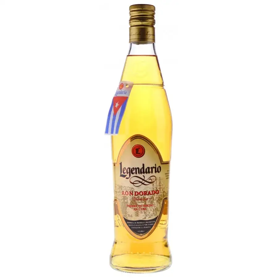 Image of the front of the bottle of the rumLegendario Ron Dorado