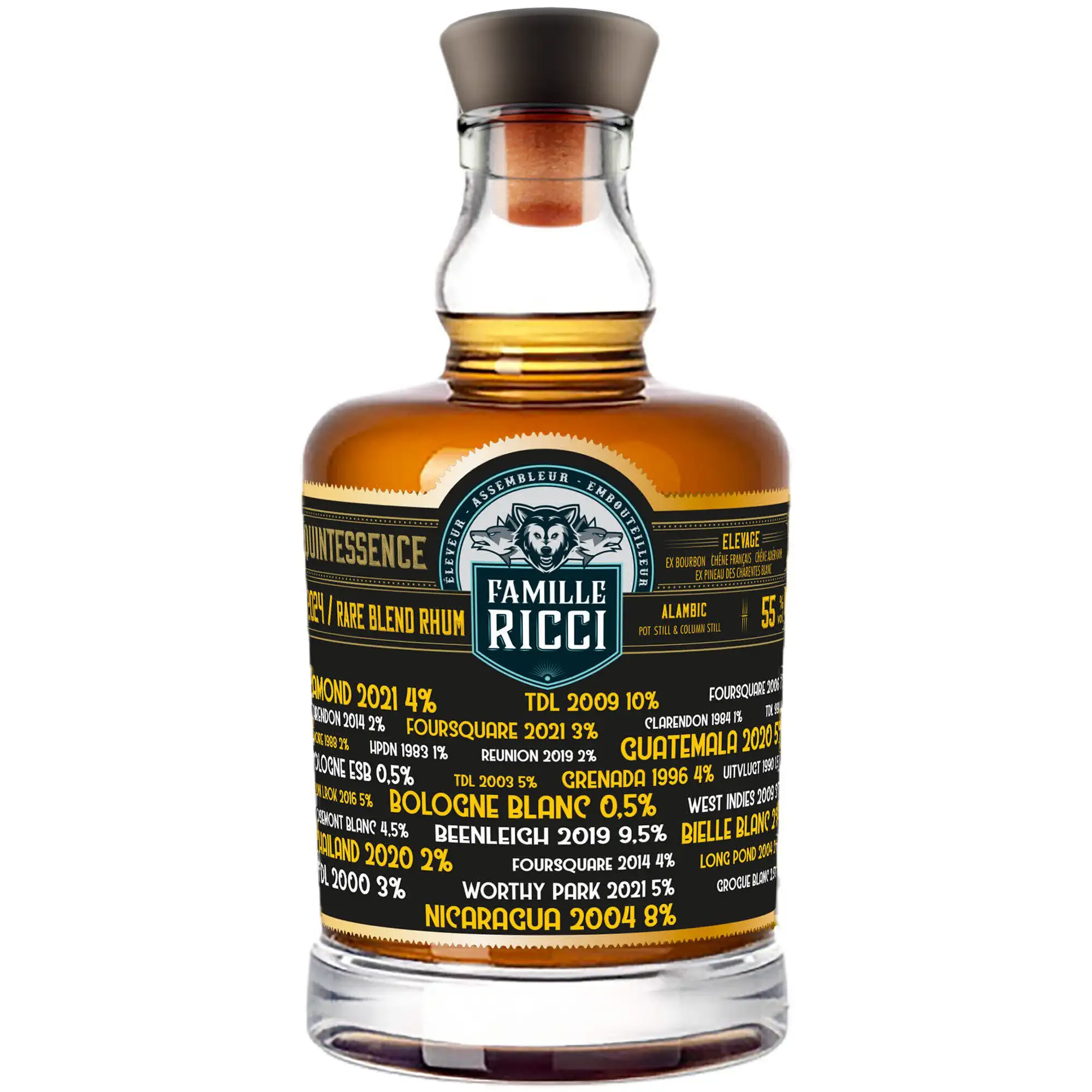 Image of the front of the bottle of the rumQuintessence 2024