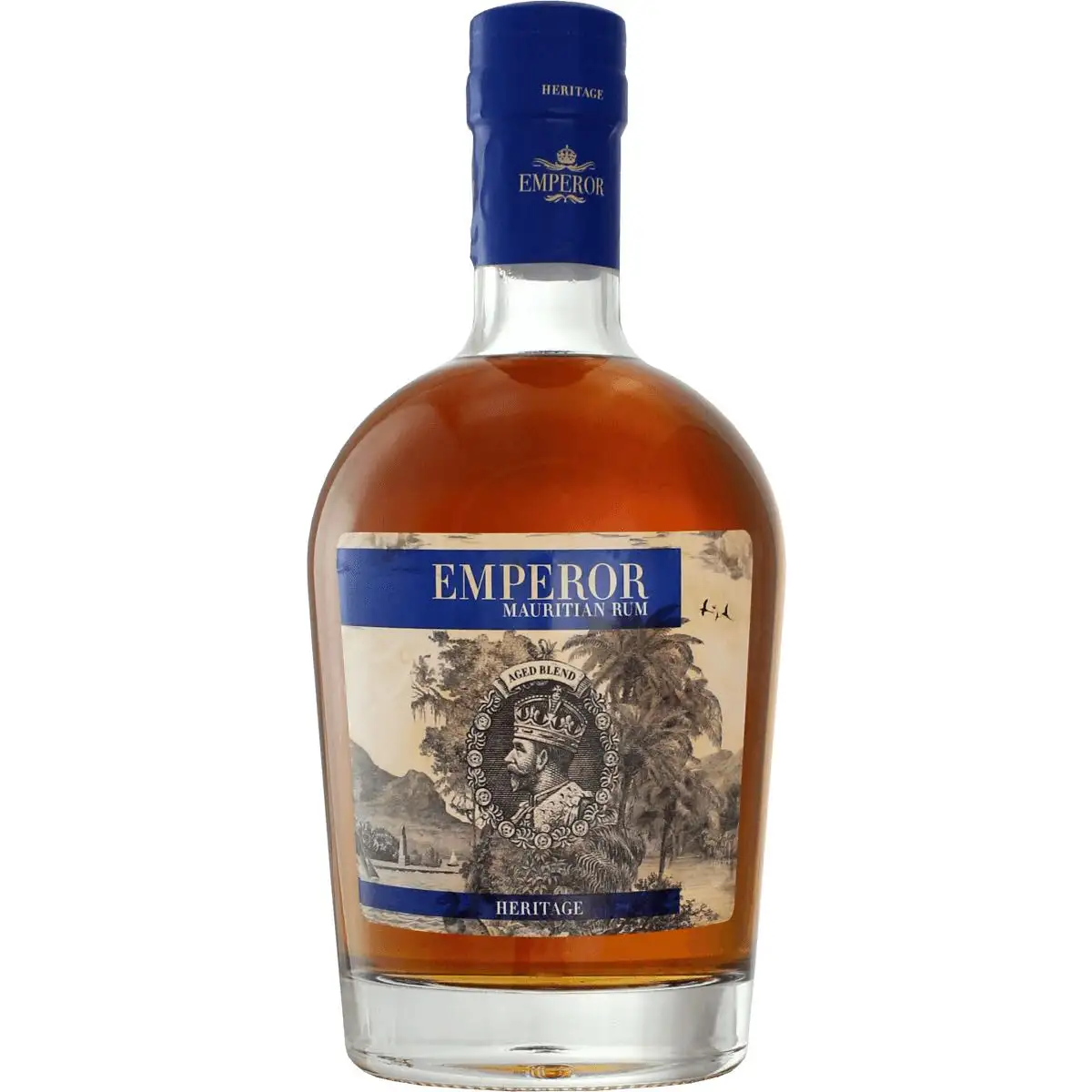 Image of the front of the bottle of the rum Heritage