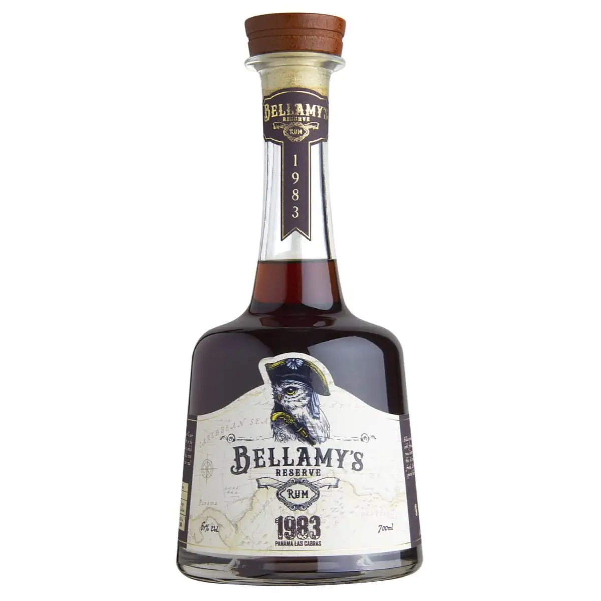 Image of the front of the bottle of the rum Bellamy‘s Reserve Panama