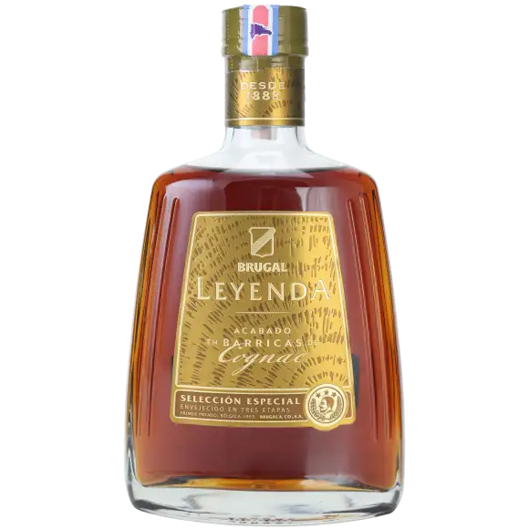 Image of the front of the bottle of the rumLeyenda Cognac Finish