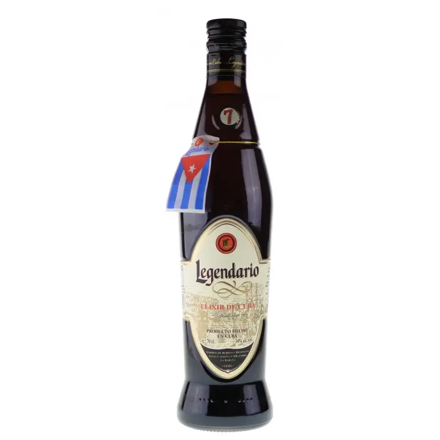 Image of the front of the bottle of the rum Legendario Elixir de Cuba