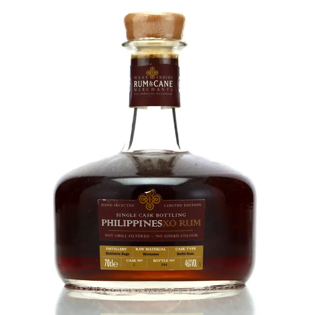 Image of the front of the bottle of the rum Crucial Drinks Bago Rum & Cane Philippines XO