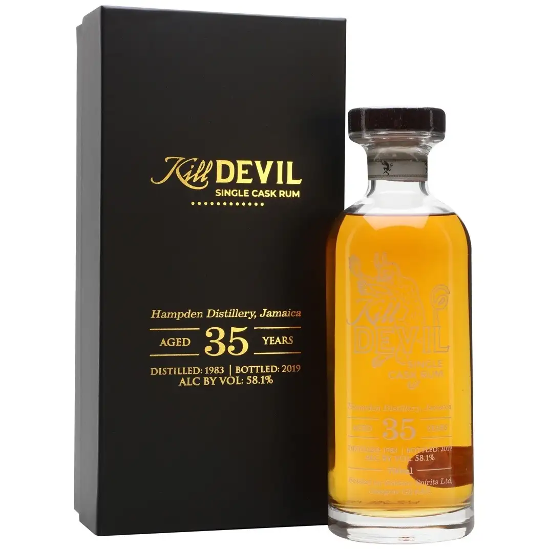 Image of the front of the bottle of the rum Kill Devil HGML