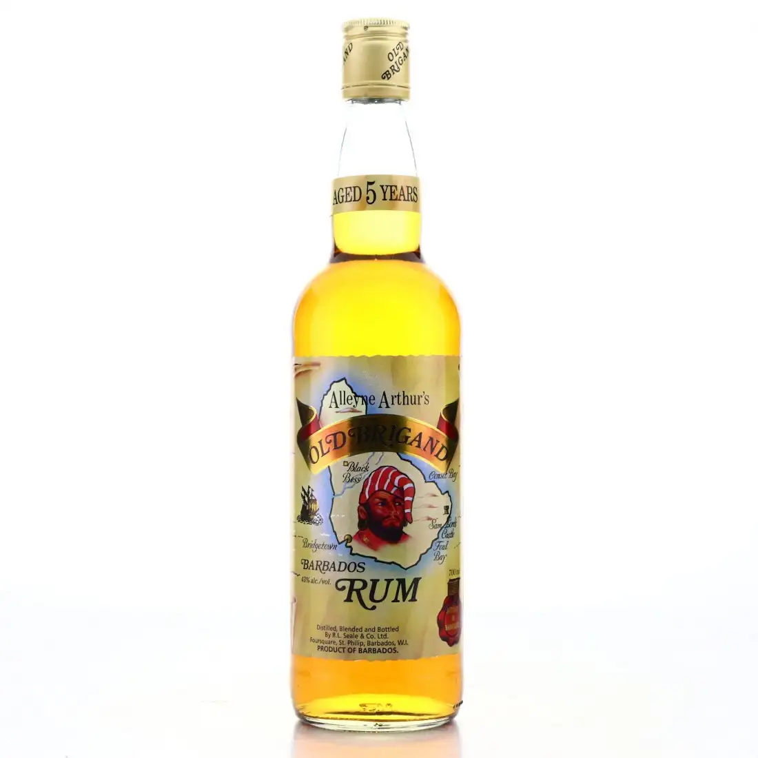 Image of the front of the bottle of the rum Old Brigand