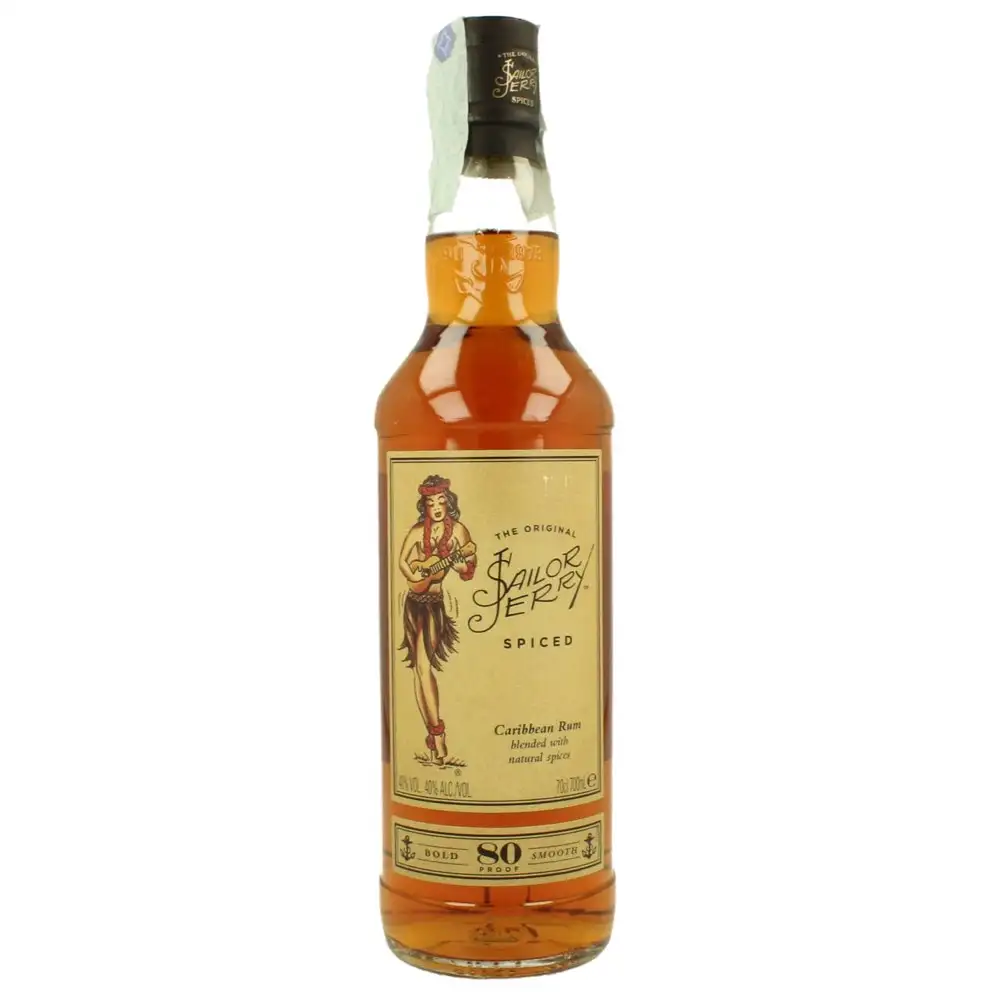 Image of the front of the bottle of the rum Sailor Jerry Spiced Rum