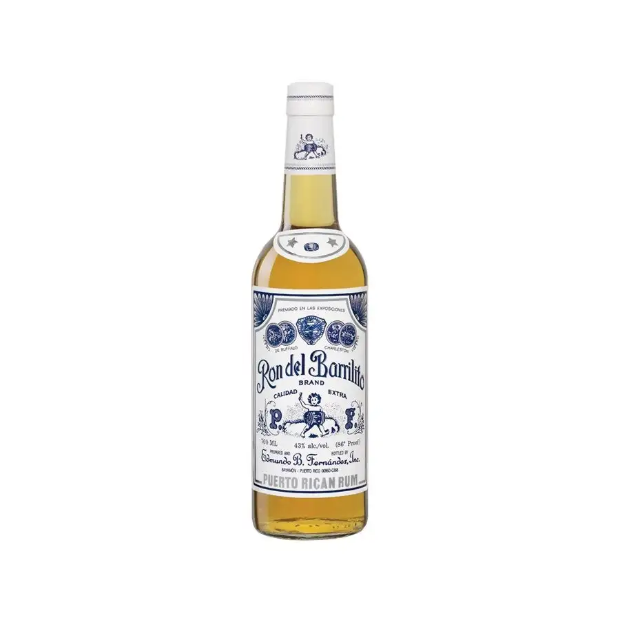 Image of the front of the bottle of the rum Ron del Barrilito 2 Star