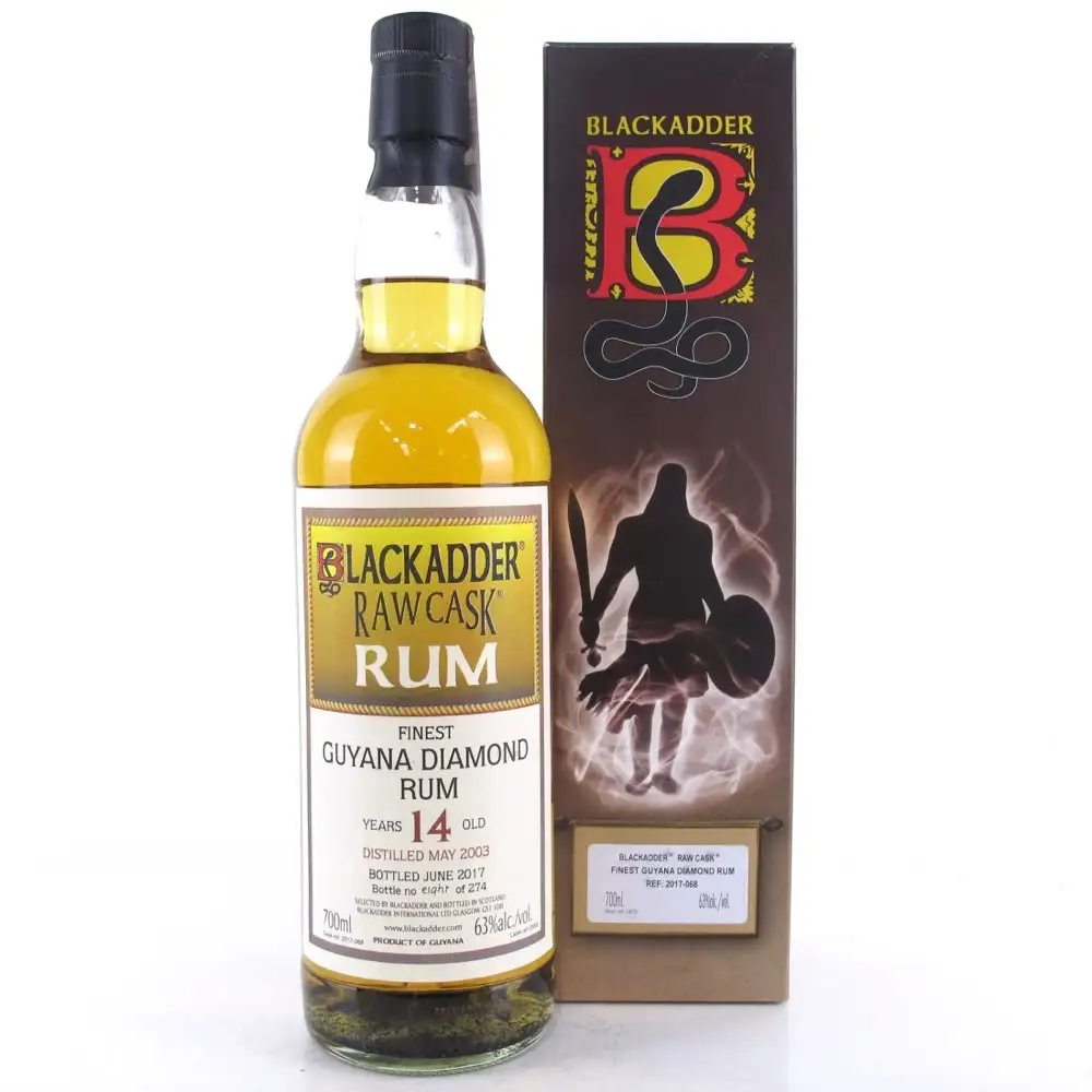 Image of the front of the bottle of the rum Raw Cask Rum