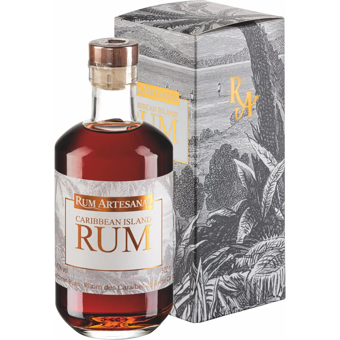 Image of the front of the bottle of the rum Rum Artesanal Caribbean Island Blend