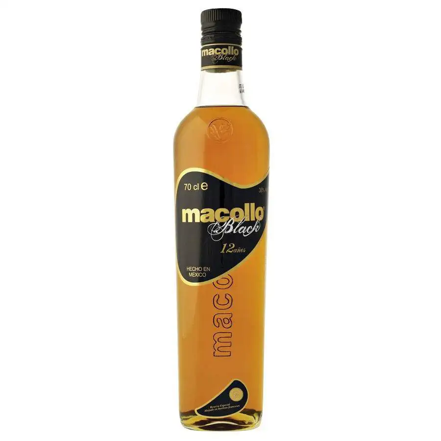 Image of the front of the bottle of the rum Macollo Black