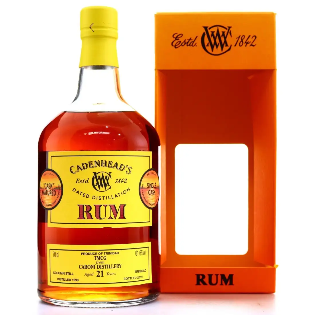 Image of the front of the bottle of the rum TMCG HTR