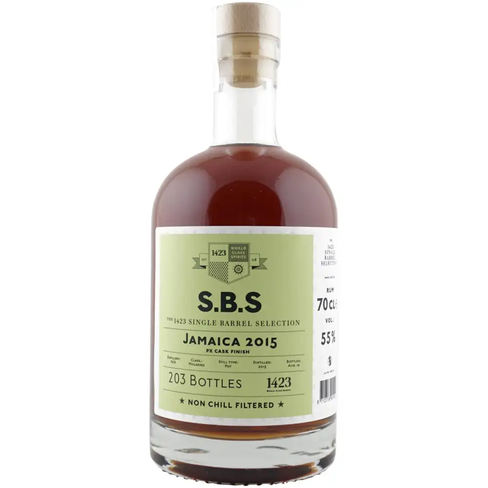 Image of the front of the bottle of the rum S.B.S Jamaica  - PX Cask Finish
