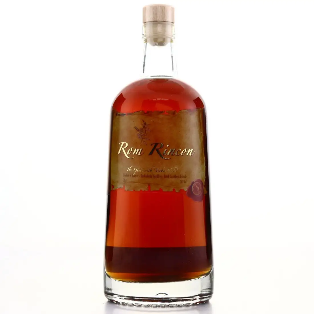 Image of the front of the bottle of the rum Rom Rincon Private Stock