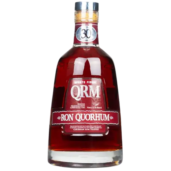 Image of the front of the bottle of the rumRon Quorhum 30 Aniversario Oporto Finish