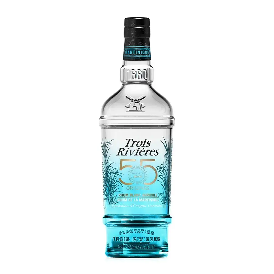 Image of the front of the bottle of the rum 55 Origines