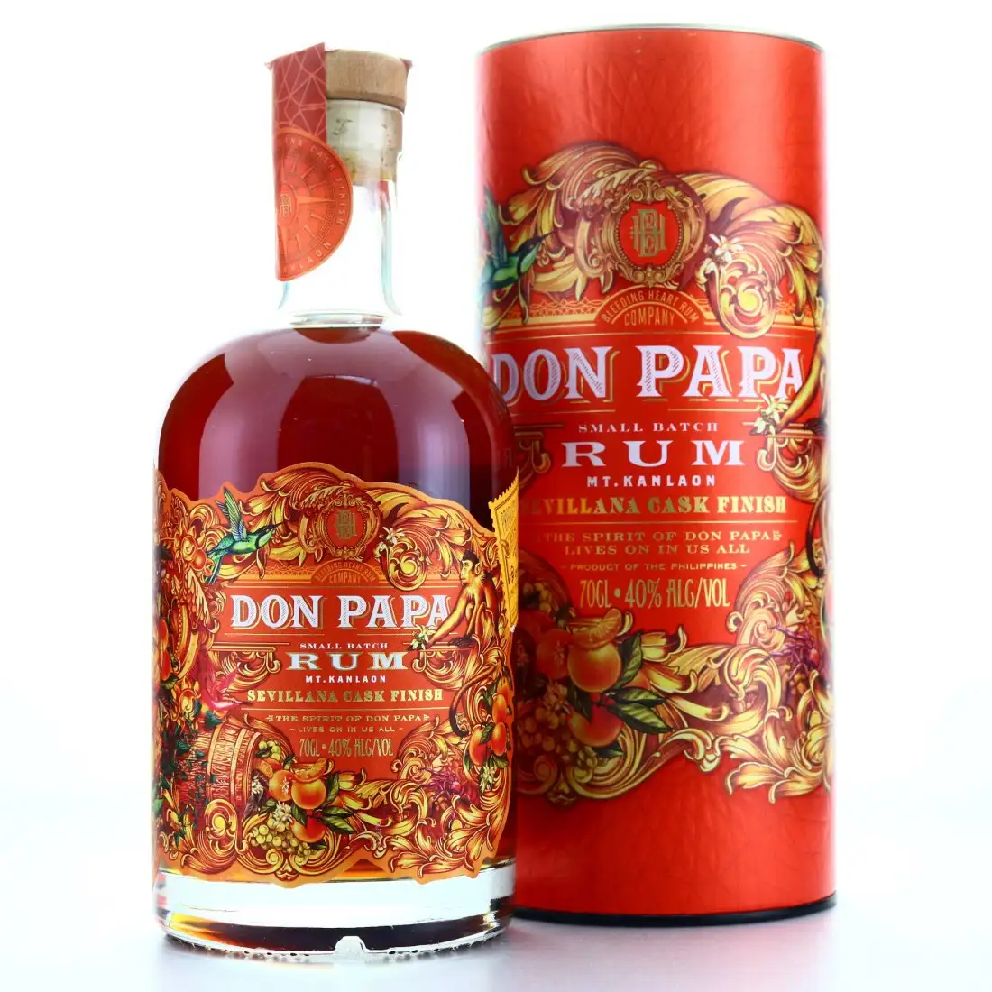 Image of the front of the bottle of the rum Don Papa Rum Sevillana Cask Finish