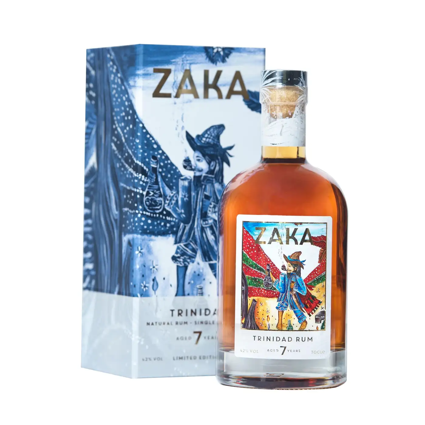 Image of the front of the bottle of the rum Zaka Trinidad