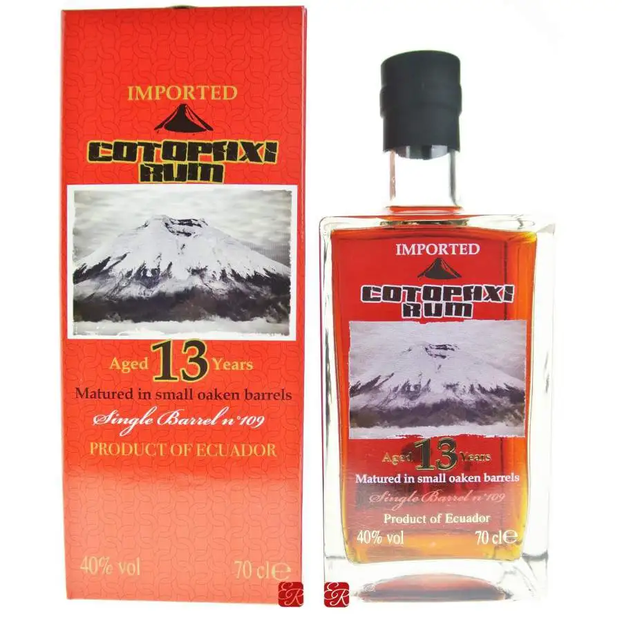 Image of the front of the bottle of the rum Cotopaxi Rum Imprted