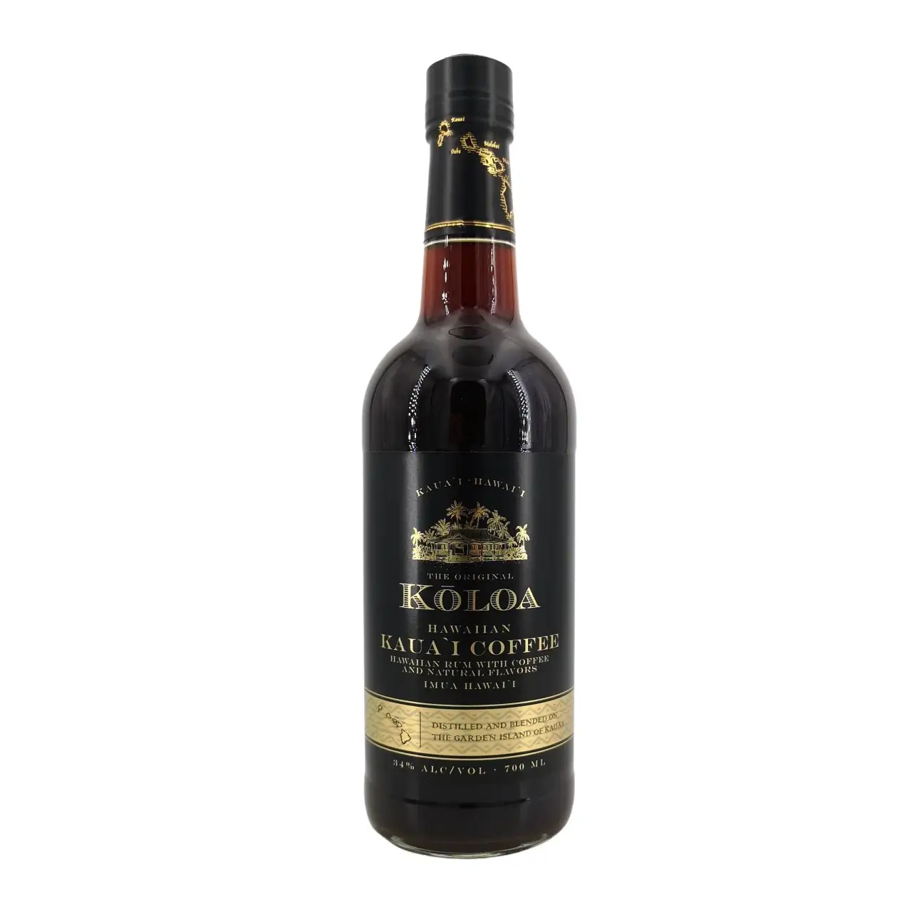 Image of the front of the bottle of the rum Koloa Kaua’i Coffee