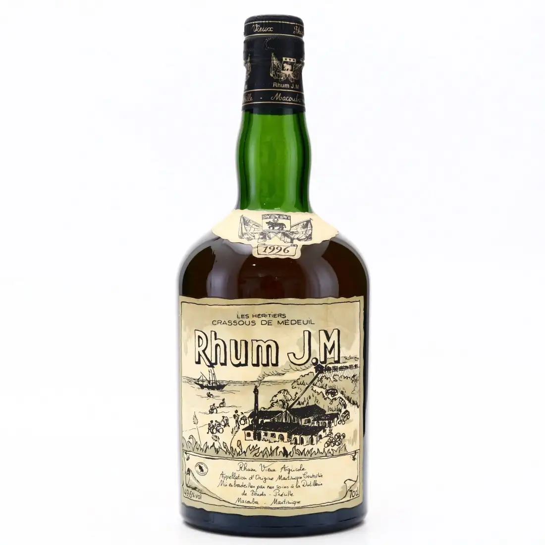 Image of the front of the bottle of the rum 1996