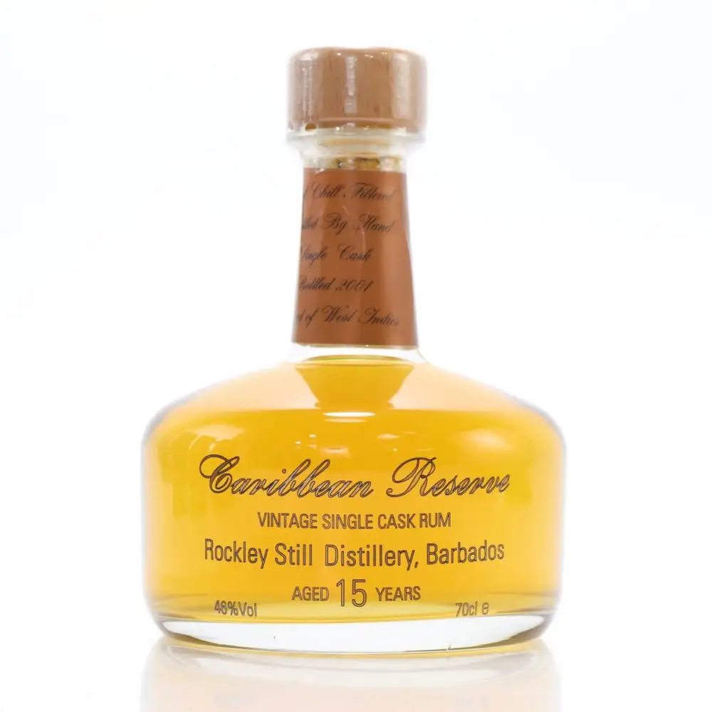 Image of the front of the bottle of the rum Caribbean Reserve Rockley Still