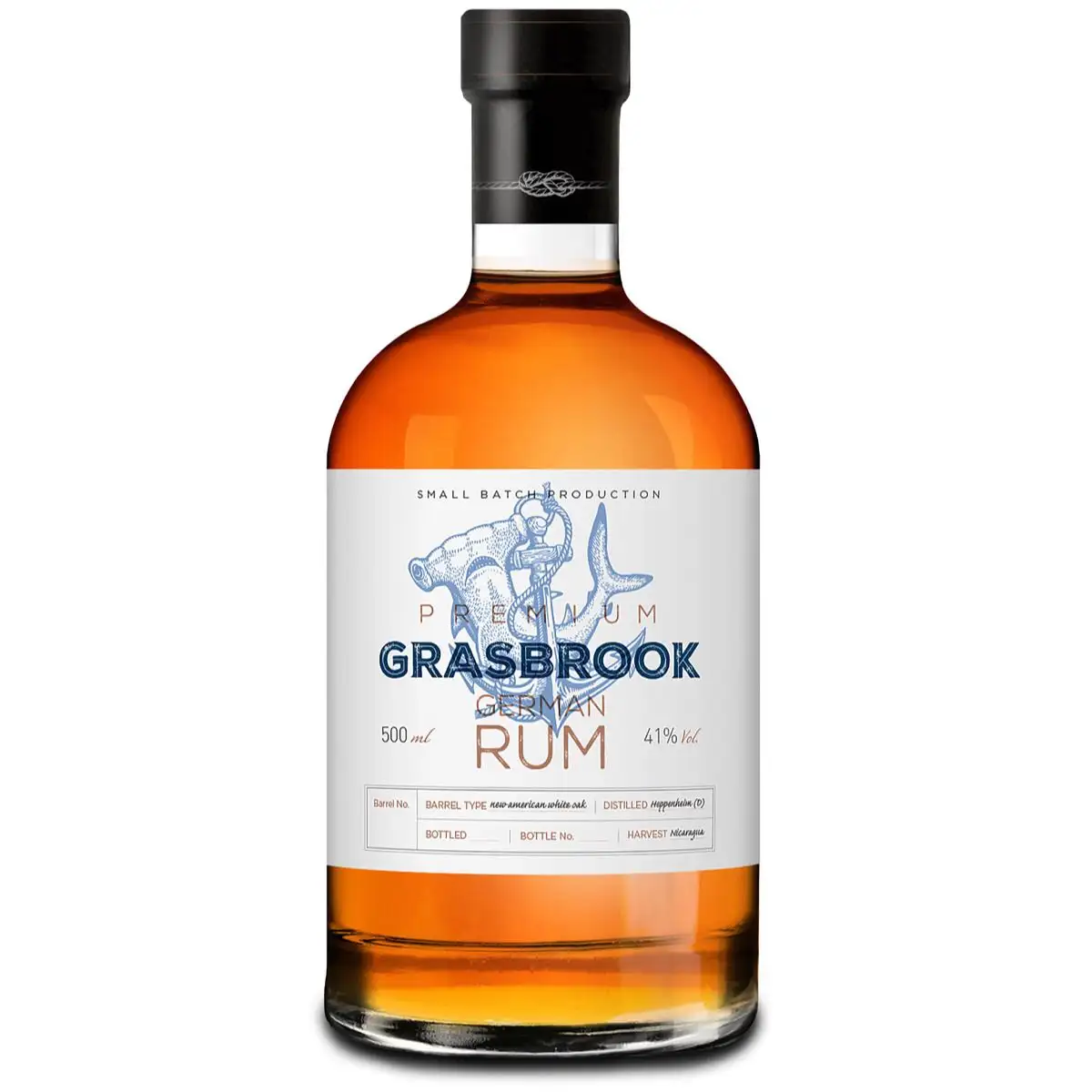 Image of the front of the bottle of the rum Grasbrook