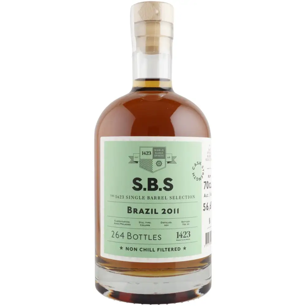 Image of the front of the bottle of the rum S.B.S Brazil