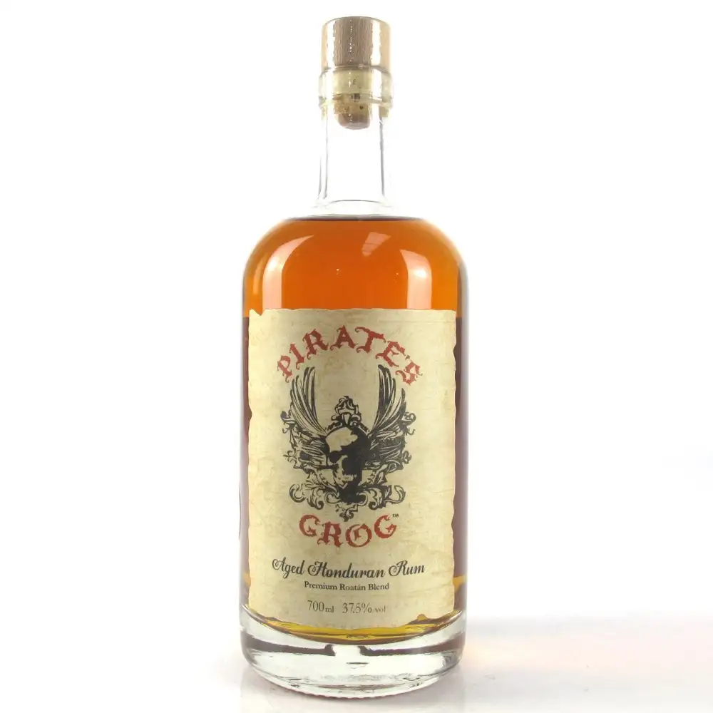 Image of the front of the bottle of the rum Pirate‘s Grog Aged Honduran Rum