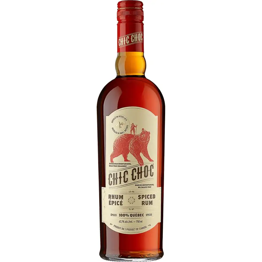 Image of the front of the bottle of the rum Chic Choc Spiced Rum
