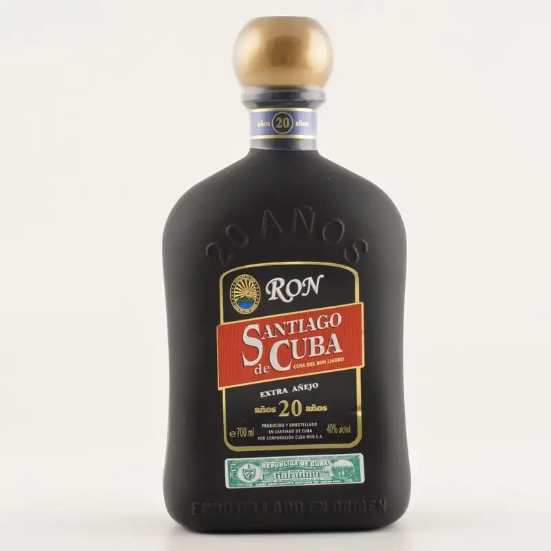 Image of the front of the bottle of the rum Extra Añejo 20 Años