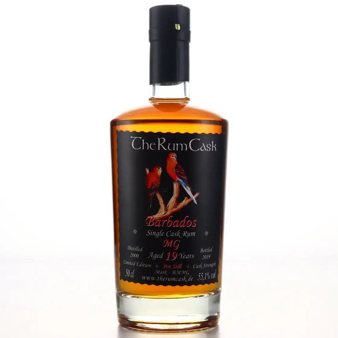 Image of the front of the bottle of the rumBarbados Single Cask Pot Still BMMG