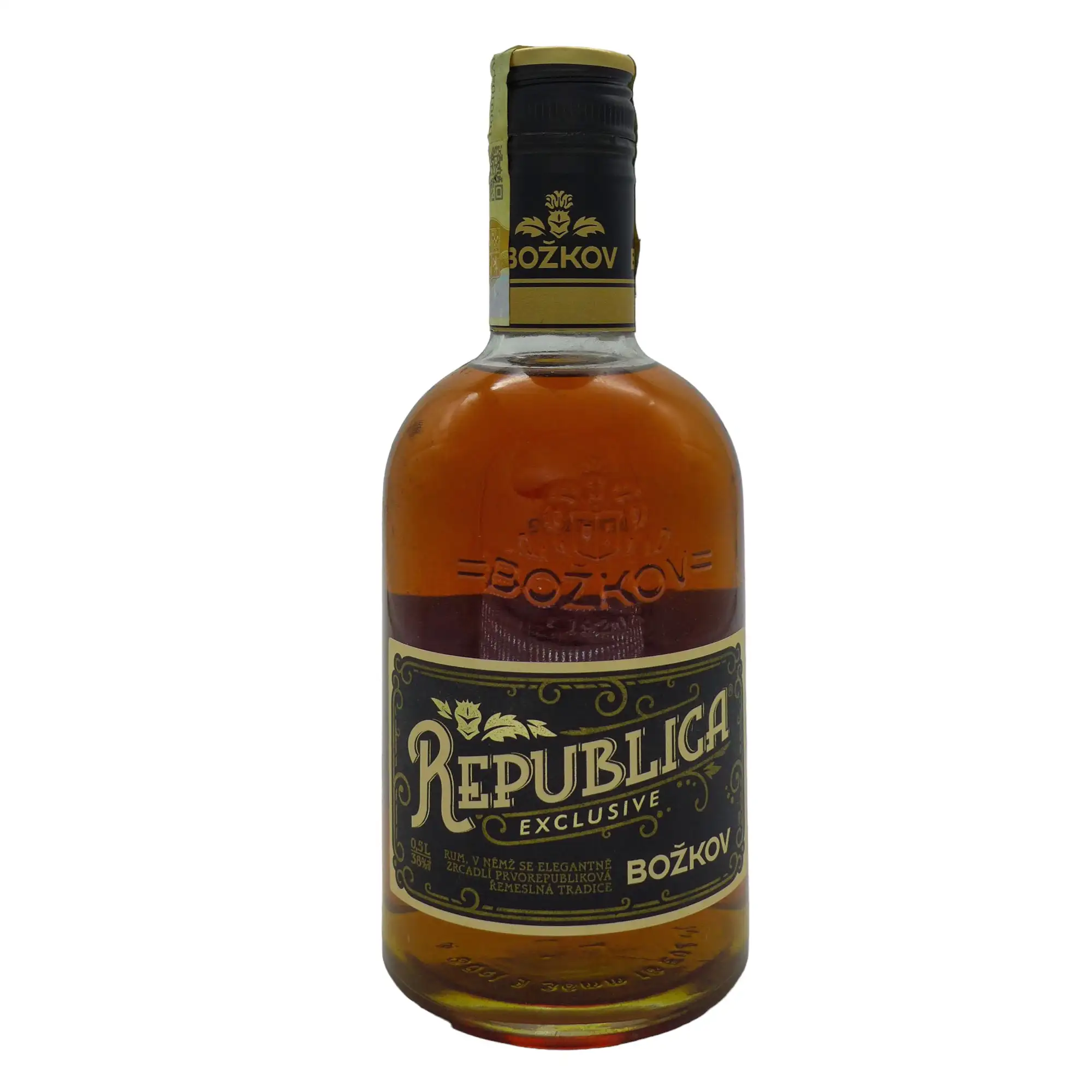 Image of the front of the bottle of the rum Božkov Republica Exclusive